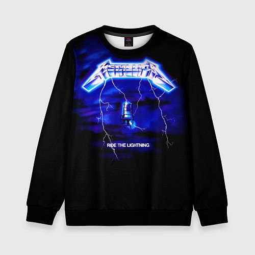 Детский свитшот Ride the Lightning - Metallica / 3D-Черный – фото 1