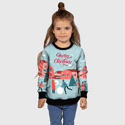 Свитшот детский Merry ChristmasCчастливого Рождества, цвет: 3D-черный — фото 2