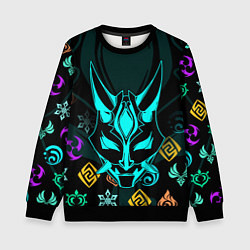 Свитшот детский GENSHIN IMPACT ГЕНШИН ИМПАКТ СЯО МАСКА, цвет: 3D-черный