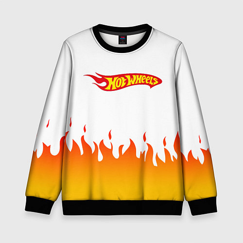 Детский свитшот Hot Wheels Logo Fire / 3D-Черный – фото 1