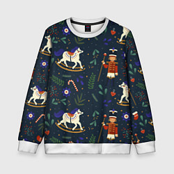 Детский свитшот Щелкунчик паттерн с лошадкой