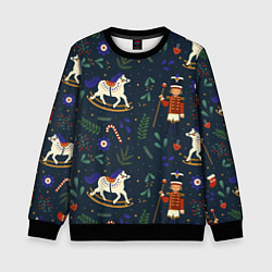 Детский свитшот Щелкунчик паттерн с лошадкой