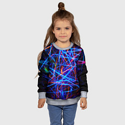 Свитшот детский NEON LINES Glowing Lines Effect, цвет: 3D-меланж — фото 2