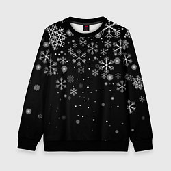 Свитшот детский Снежинки - С Новый год, цвет: 3D-черный
