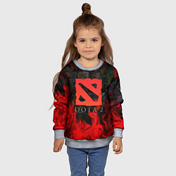Свитшот детский DOTA 2 ЛОГО В ОГНЕ, ПЕРСОНАЖИ, цвет: 3D-меланж — фото 2