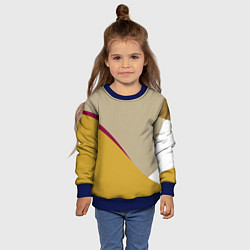 Свитшот детский Линии На бежевом Фоне, цвет: 3D-синий — фото 2