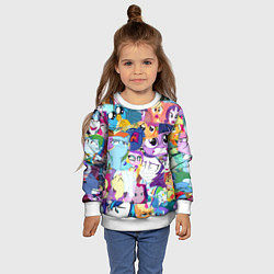 Свитшот детский My Little Pony Персонажи, цвет: 3D-белый — фото 2
