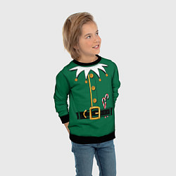 Свитшот детский Christmas Elf Outfit, цвет: 3D-черный — фото 2