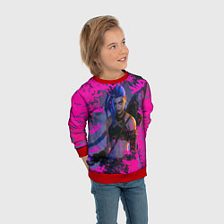 Свитшот детский Jinx v2 Arcane LoL, цвет: 3D-красный — фото 2