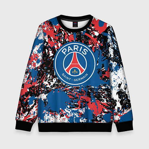 Детский свитшот PSG БРЫЗГИ КРАСОК СПОРТ / 3D-Черный – фото 1