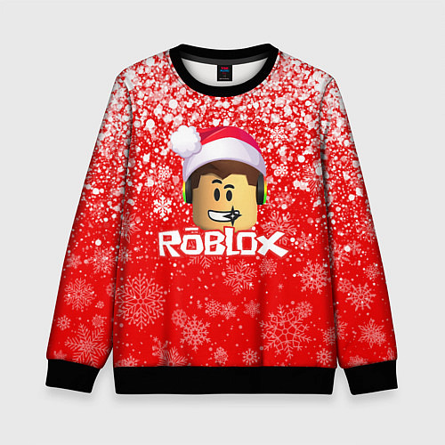 Детский свитшот ROBLOX НОВОГОДНИЙ SMILE 2022 / 3D-Черный – фото 1