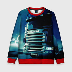 Свитшот детский SCANIA Дальнобой 2022, цвет: 3D-красный