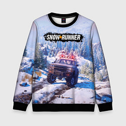 Свитшот детский SnowRunner Гонки по бездорожью, цвет: 3D-черный