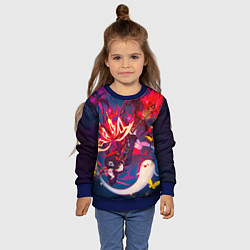 Свитшот детский Ху тао Летит вниз с призраком Genshin impact, цвет: 3D-синий — фото 2