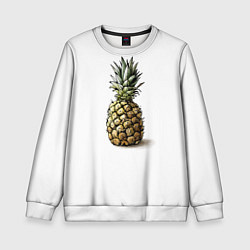 Свитшот детский Pineapple watercolor, цвет: 3D-белый