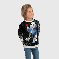 Свитшот детский НОВОГОДНИЙ САНС UNDERTALE НОВЫЙ ГОД, цвет: 3D-белый — фото 2
