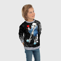 Свитшот детский НОВОГОДНИЙ САНС UNDERTALE НОВЫЙ ГОД, цвет: 3D-меланж — фото 2