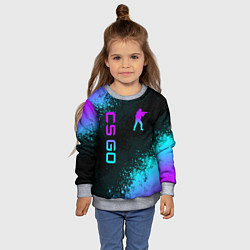 Свитшот детский CS GO NEON SYMBOL STYLE SKIN КС ГО НЕОН, цвет: 3D-меланж — фото 2
