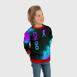 Свитшот детский CS GO NEON SYMBOL STYLE SKIN КС ГО НЕОН, цвет: 3D-красный — фото 2