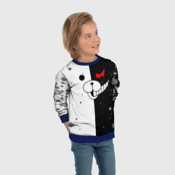 Свитшот детский НОВОГОДНИЙ МОНОКУМА ЧЁРНО БЕЛЫЙ НОВЫЙ ГОД 2022, цвет: 3D-синий — фото 2