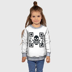 Свитшот детский Хакерю QR-code Qr код для программистов, цвет: 3D-меланж — фото 2