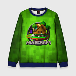 Детский свитшот Minecraft Logo Green