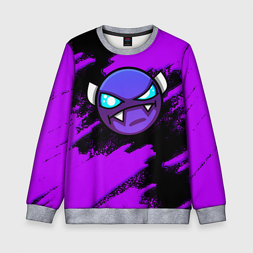 Детский свитшот Geometry Dash game - Геометри Дэш / 3D-Меланж – фото 1