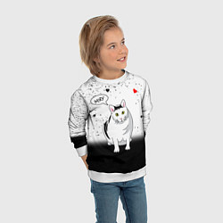 Свитшот детский CAT LOVE, цвет: 3D-белый — фото 2