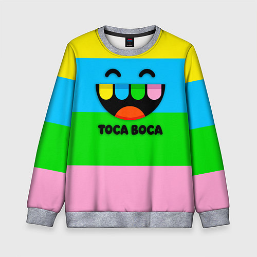 Детский свитшот Toca Boca Logo Тока Бока / 3D-Меланж – фото 1