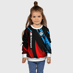 Свитшот детский BMW Логотип Узор, цвет: 3D-белый — фото 2