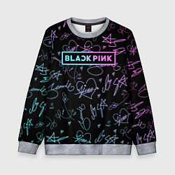 Свитшот детский NEON BLACKPINK АВТОГРАФЫ, цвет: 3D-меланж