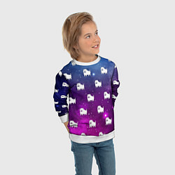 Свитшот детский UNDERTALE DOGS PATTERN SPACE, цвет: 3D-белый — фото 2