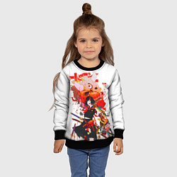 Свитшот детский Девушка самурай с маской за спиной, цвет: 3D-черный — фото 2