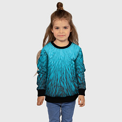 Свитшот детский Коллекция Rays Лучи Голубой и черный Абстракция 65, цвет: 3D-черный — фото 2