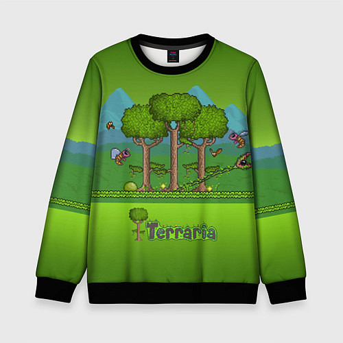 Детский свитшот Лесок в Террарии / 3D-Черный – фото 1