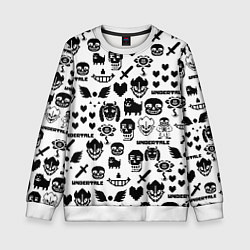 Свитшот детский UNDERTALE WHITE PATTERN, цвет: 3D-белый