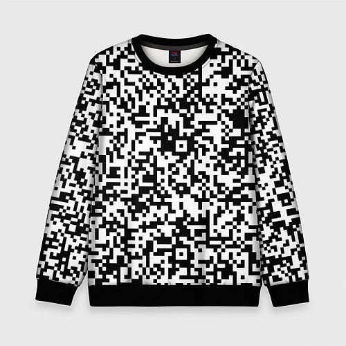 Детский свитшот Стиль QR код / 3D-Черный – фото 1
