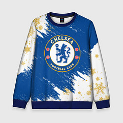 Свитшот детский НОВОГОДНИЙ ЧЕЛСИ, CHELSEA НОВЫЙ ГОД, цвет: 3D-синий