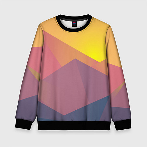 Детский свитшот Рассвет в горах искусства / 3D-Черный – фото 1