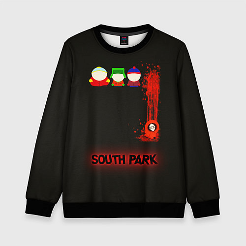 Детский свитшот Южный парк главные персонажи South Park / 3D-Черный – фото 1