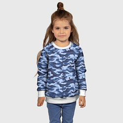 Свитшот детский Синий Камуфляж Camouflage, цвет: 3D-белый — фото 2