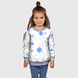 Свитшот детский Голубые снежинки падают, цвет: 3D-меланж — фото 2
