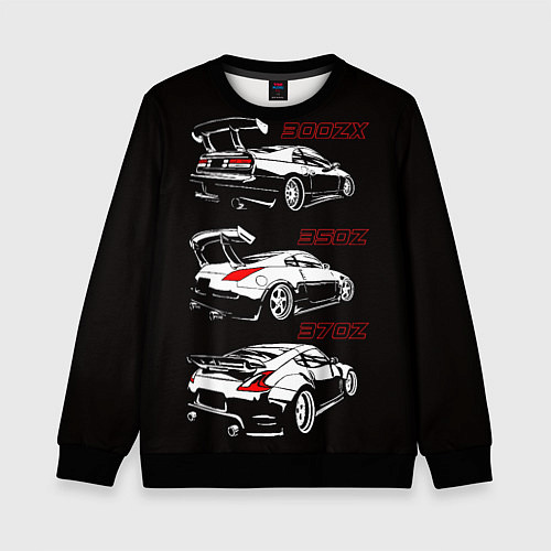 Детский свитшот NISSAN 300 ZX 350Z 370Z JDM STYLE / 3D-Черный – фото 1