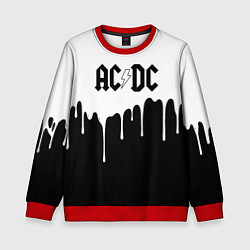 Свитшот детский ACDC подтёки, цвет: 3D-красный