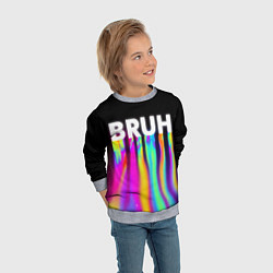 Свитшот детский BRUH Братан, цвет: 3D-меланж — фото 2