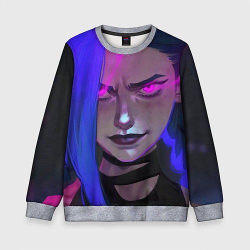 Детский свитшот League Of Legends Arcane ДЖИНКС Jinx Powder / 3D-Меланж – фото 1