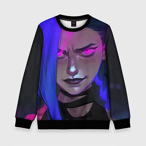 Детский свитшот League Of Legends Arcane ДЖИНКС Jinx Powder / 3D-Черный – фото 1
