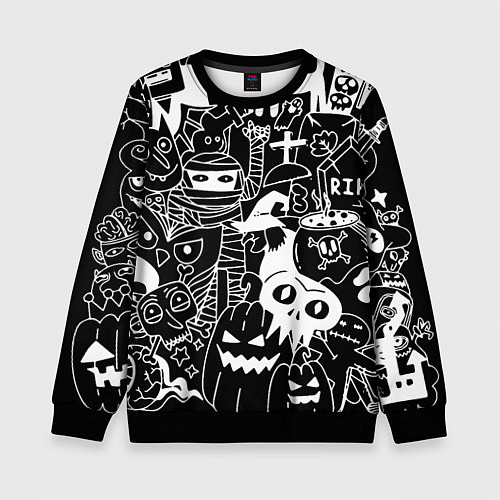 Детский свитшот Monster & Cat / 3D-Черный – фото 1