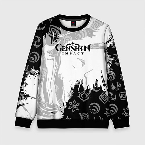 Детский свитшот Genshin Impact электро стихия / 3D-Черный – фото 1