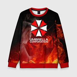 Свитшот детский Umbrella Corporation пламя, цвет: 3D-красный